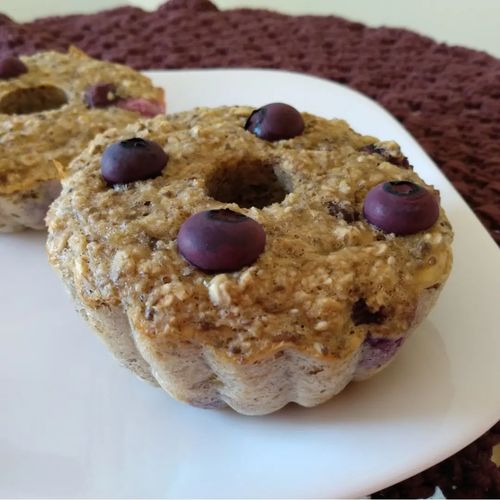 Muffin de banana e mirtilo (sem adição de açúcar)